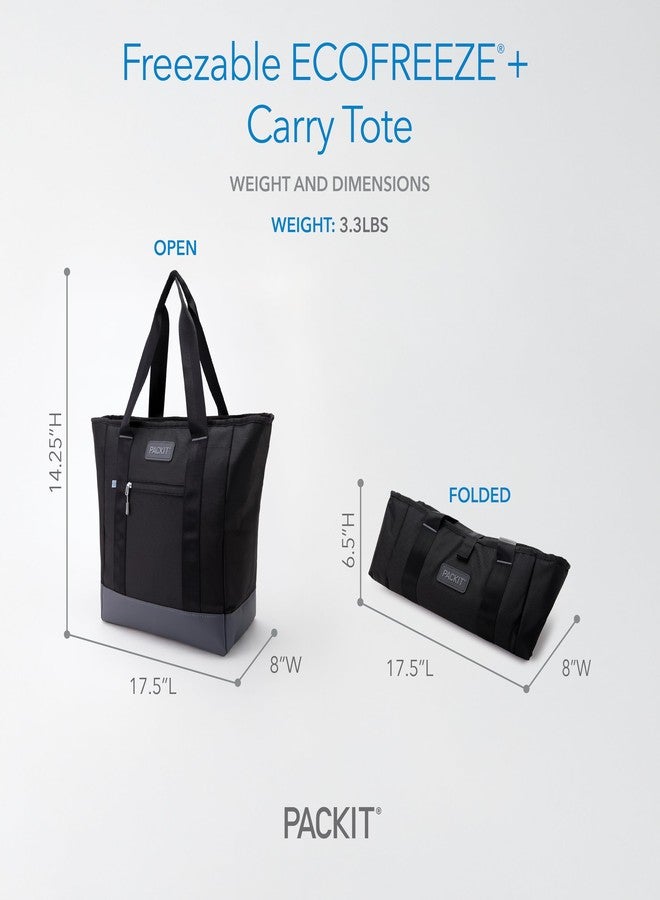 PackIt Freezable Carry Tote, Black/Gray, Engineered with ECOFREEZE+ Technology: Triple Layered Protection for Ultimate Cooling, Foldable, Reusable, Zip Closure, Designed for Fresh Food On the Go - Image 5