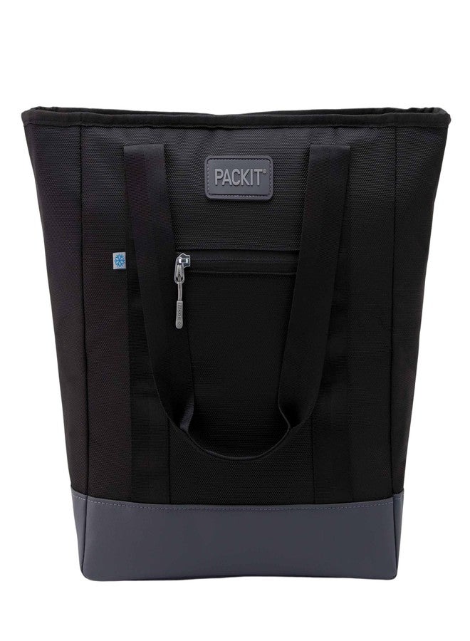 PackIt Freezable Carry Tote, Black/Gray, Engineered with ECOFREEZE+ Technology: Triple Layered Protection for Ultimate Cooling, Foldable, Reusable, Zip Closure, Designed for Fresh Food On the Go - Image 1