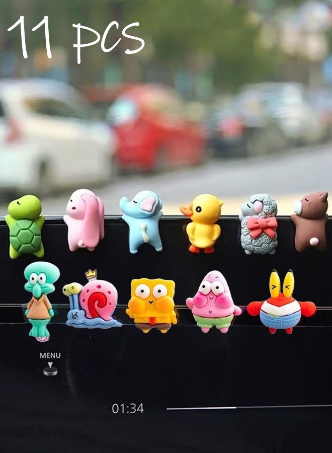 11 pcs Cute Interior Decorations for Mirrors, Dashboard, Center Console, Stick Anywhere, Fun Gift - Image 1