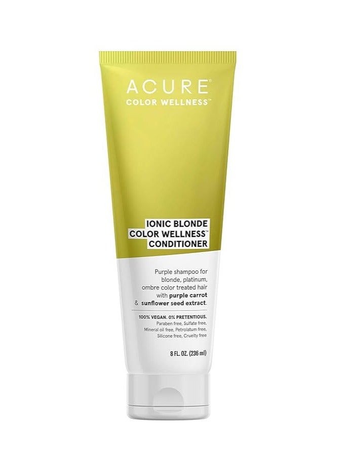 Acure Ionic Blonde Colour Wellness Conditioner | 100% Vegan | Performance Driven Hair Care | Purple Carrot & Sunflower Seed Extract - For Blonde, Platinum, Ombre Color Treated Hair 236ml - Image 1