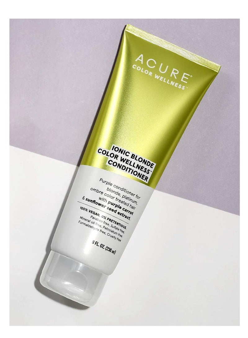 Acure Ionic Blonde Colour Wellness Conditioner | 100% Vegan | Performance Driven Hair Care | Purple Carrot & Sunflower Seed Extract - For Blonde, Platinum, Ombre Color Treated Hair 236ml - Image 2