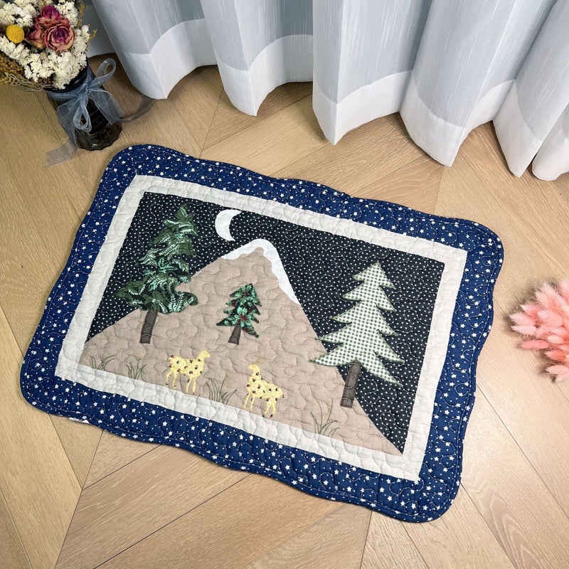 Quilted Cotton Household Floor Mat Door Bathroom Non-Slip Mat Water-Absorbent And Moisture-Absorbent Bedroom Foot Mat Fabric Mat - Image 2