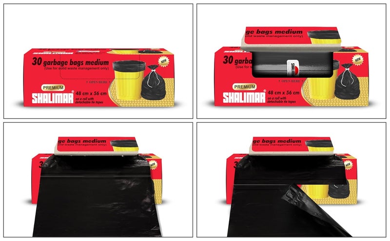 shalimar أكياس قمامة معطرة برائحة اللافندر شاليمار بريميوم حجم كبير 24x32 بوصة 180 كيس عبوة من 12 لفة مع 15 كيس لكل منها لتستخدم في سلة المهملات كيس قمامة أسود مع صندوق مثقوب لتسهيل الاستخدام - Image 3