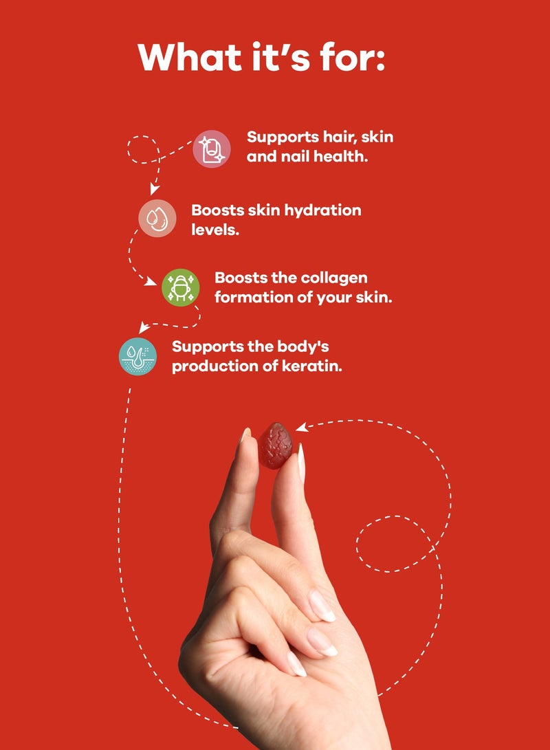 nutrili Glow & Grow Vitamin Gummies (150g) | Hair, Skin & Nails | With Hyaluronic acid, Biotin, Vitamin E & C - 60 Gummies - Image 3