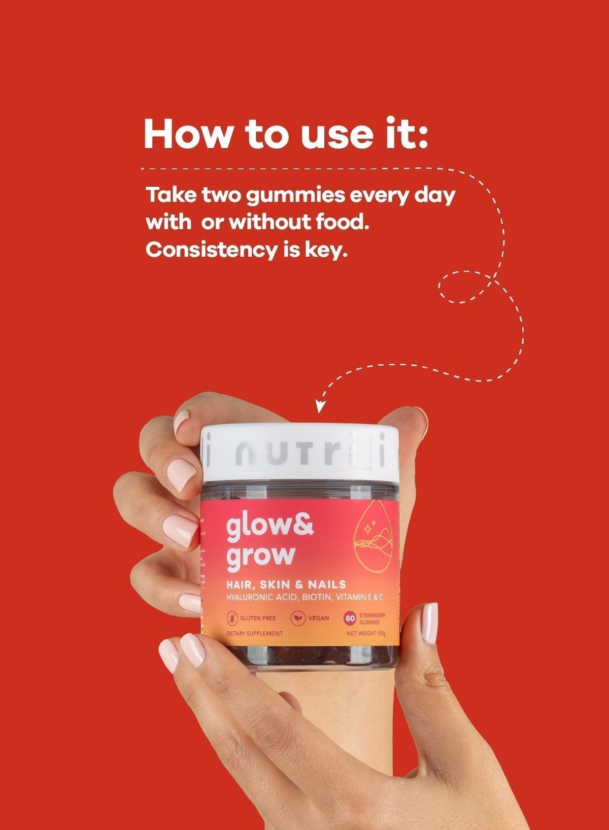 Nutrili Glow & Grow Vitamin Gummies 150g Gummies 60's