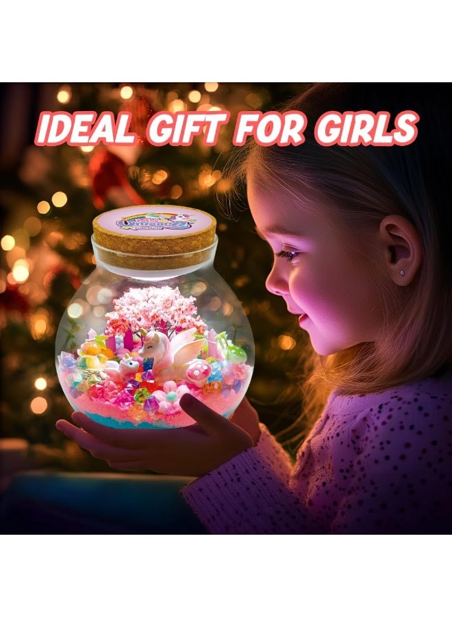 كيلا مجموعة أدوات صناعة تيراريوم يونيكورن للفتيات، اصنعي مصباح ليل يونيكورن خاص بك مع 16 وضعًا للتحكم عن بعد LED هدايا عيد الميلاد ألعاب إبداعية DIY للأطفال من سن 3 4 5 6 7 8 9 10 3-5 4-6 5-7 6-8 سنوات - Image 2