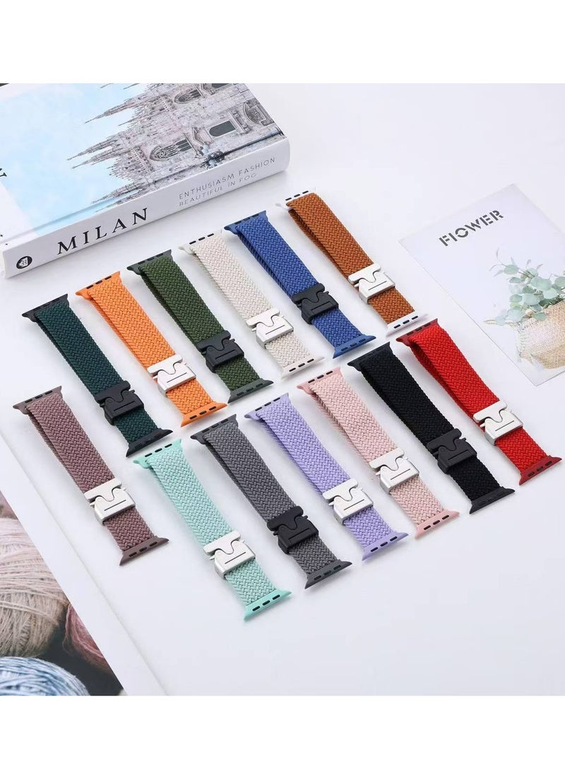SZOXST Compatible for Apple Watch Band 49mm 46mm 45mm 44mm 42mm Elastic Nylon Braided Secure & Comfortable Stretchy Strap for Women Men,Parachute Buckle Bands for iWatch Ultra 3/2/1 Series 11 10 9 8 7 6 5 4 3 SE Black - Image 5
