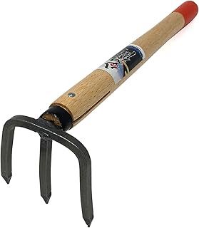 HACHIEMON HACHIEMON Japanese Craftsmanship Garden Tool Hand Cultivator Rake Tiller Tool - Durable and Lightweight  - Image 1