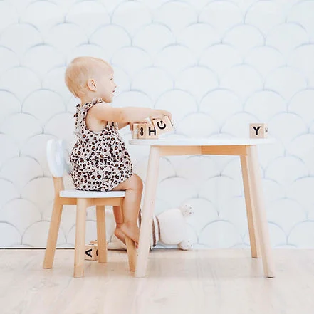 أوه نو Wooden Double-O Chair - White, Ooh Noo