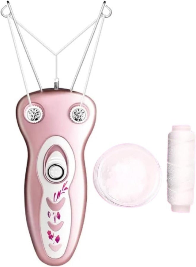 Generic Electric Cotton Thread Epilator Lady Facial threading Hair Remover for Women, Automatic Threader Machine Epilator for Fine Hairs on Face,Chin,Upper Lip, Arms (Pink Color)  - Image 1