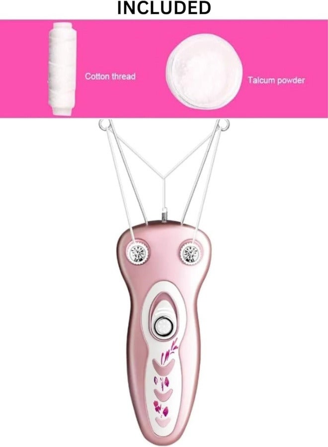 Generic Electric Cotton Thread Epilator Lady Facial threading Hair Remover for Women, Automatic Threader Machine Epilator for Fine Hairs on Face,Chin,Upper Lip, Arms (Pink Color)  - Image 2