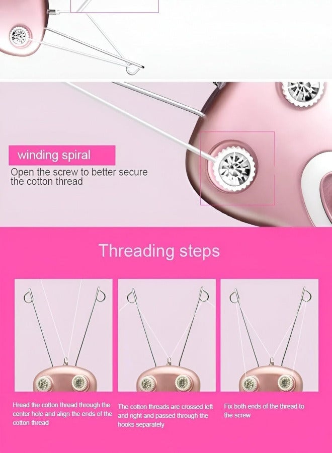 Generic Electric Cotton Thread Epilator Lady Facial threading Hair Remover for Women, Automatic Threader Machine Epilator for Fine Hairs on Face,Chin,Upper Lip, Arms (Pink Color)  - Image 4