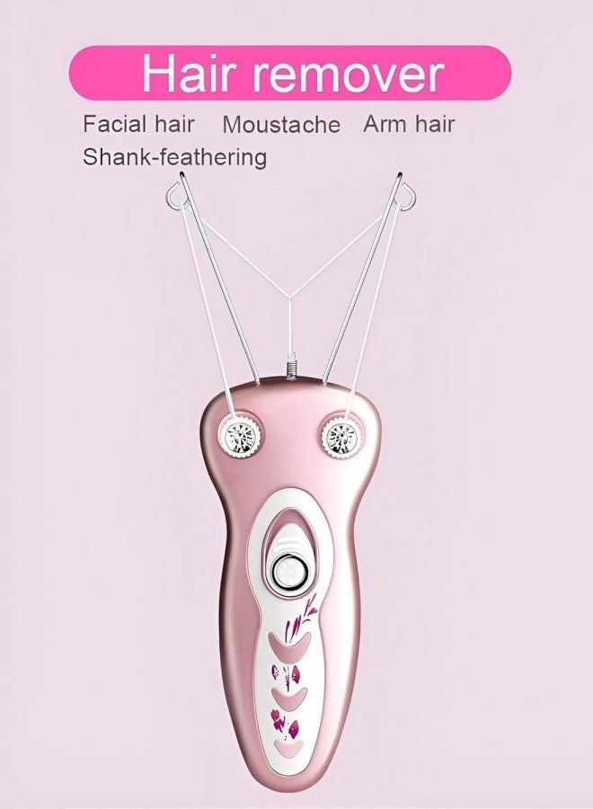 Generic Electric Cotton Thread Epilator Lady Facial threading Hair Remover for Women, Automatic Threader Machine Epilator for Fine Hairs on Face,Chin,Upper Lip, Arms (Pink Color)  - Image 5