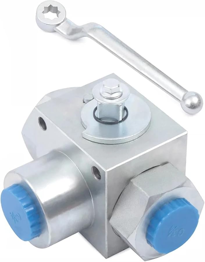 صمام كرة هيدروليكي ثلاثي الاتجاه 1/4 BSP عالي الضغط 500 بار للإغلاق للماء والنفط والغاز الطبيعي اللون G1/2 - Image 4