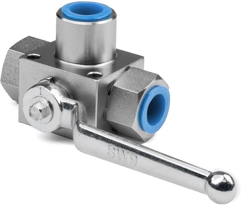 صمام كرة هيدروليكي ثلاثي الاتجاه 1/4 BSP عالي الضغط 500 بار للإغلاق للماء والنفط والغاز الطبيعي اللون G1/2 - Image 3