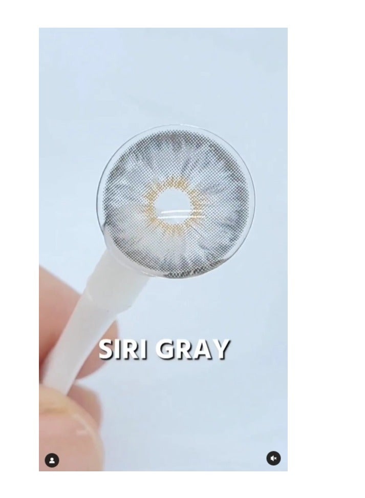 KSSEYE Yearly Siri Grey Colored Unisex Cosmetic Contact Lenses, Enlargement Collection With case - Image 2
