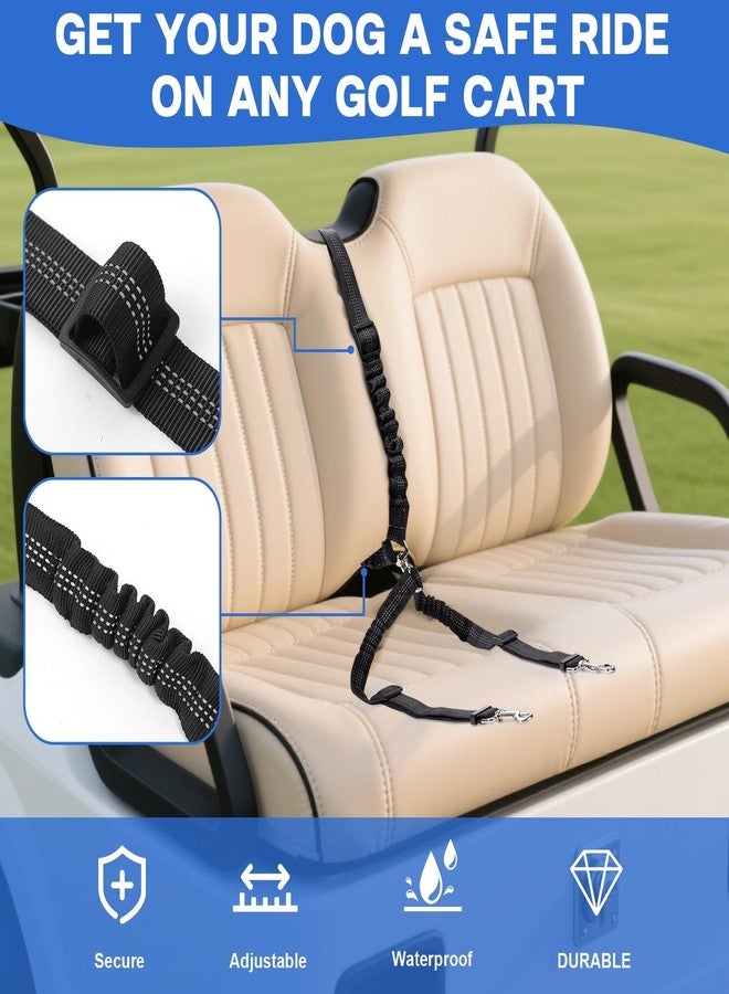 Hezaosth 2 Pack Dog Seat Belt Tether for Golf Cart, Pet Dog Seat Belt Harness for Car, Adjustable Golf Dog Collar Leash for Golf Cart Pet Safety Protection to Prevent Accidental Injury - Image 4
