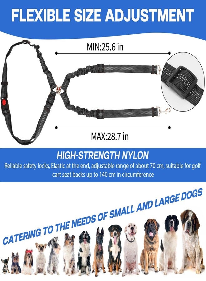 Hezaosth 2 Pack Dog Seat Belt Tether for Golf Cart, Pet Dog Seat Belt Harness for Car, Adjustable Golf Dog Collar Leash for Golf Cart Pet Safety Protection to Prevent Accidental Injury - Image 2