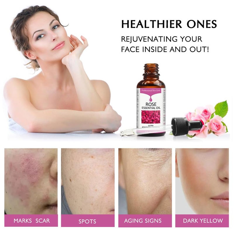 SOLOTREE Rose Essential Oil, Face Moisturizer Oil, Face Essential Oils for Women, Rose Oil for Face, Skin Care, 1 FL.OZ (30ml) - Image 3
