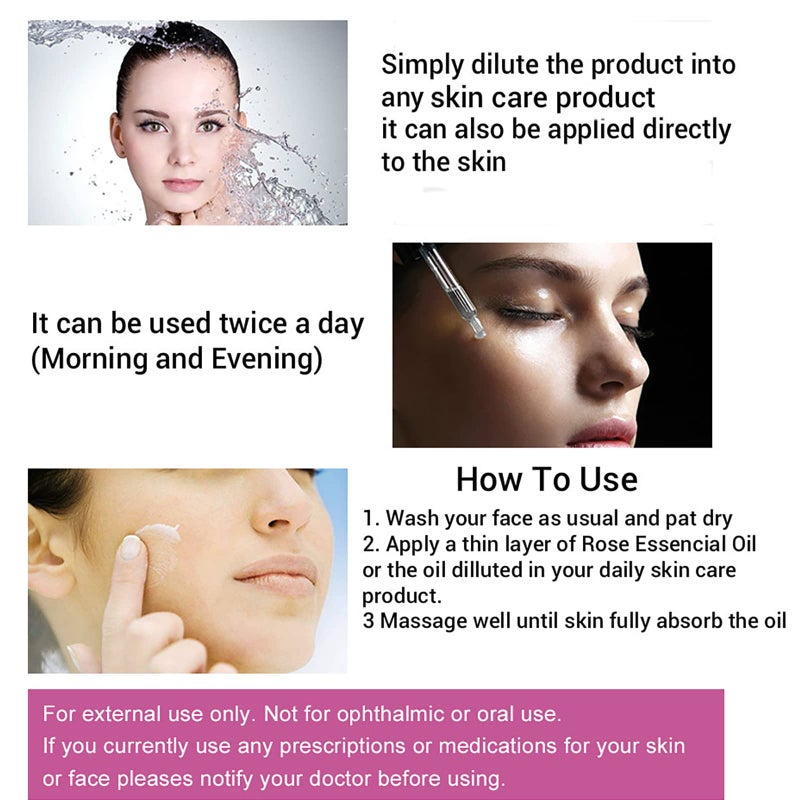 SOLOTREE Rose Essential Oil, Face Moisturizer Oil, Face Essential Oils for Women, Rose Oil for Face, Skin Care, 1 FL.OZ (30ml) - Image 4