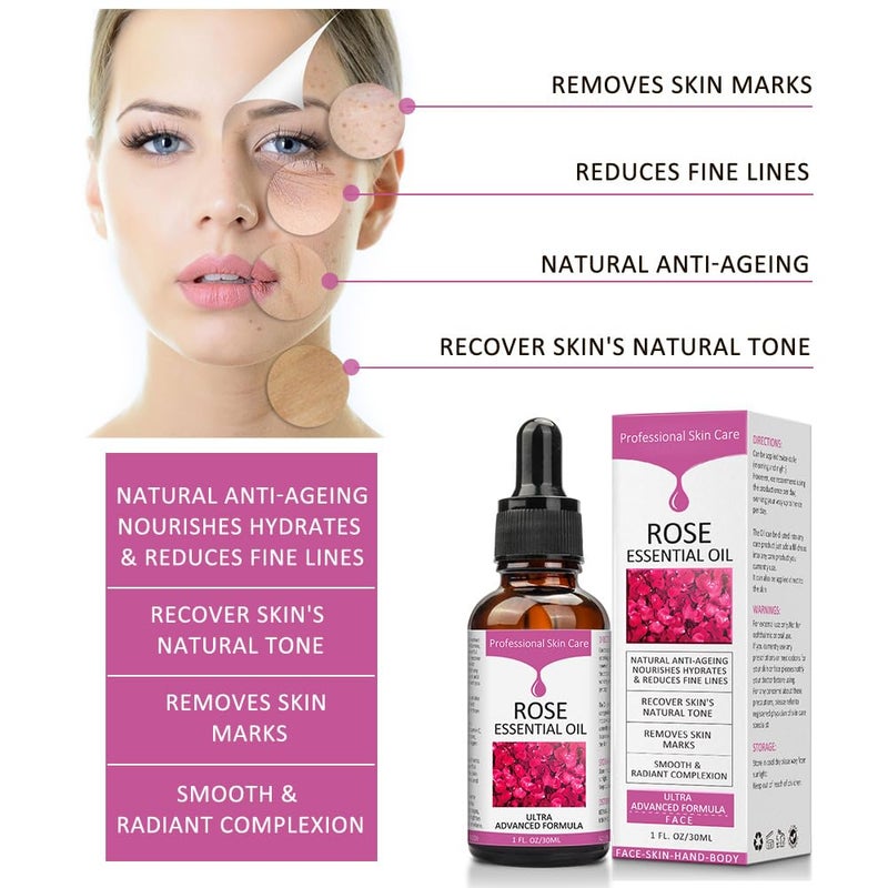 SOLOTREE Rose Essential Oil, Face Moisturizer Oil, Face Essential Oils for Women, Rose Oil for Face, Skin Care, 1 FL.OZ (30ml) - Image 5
