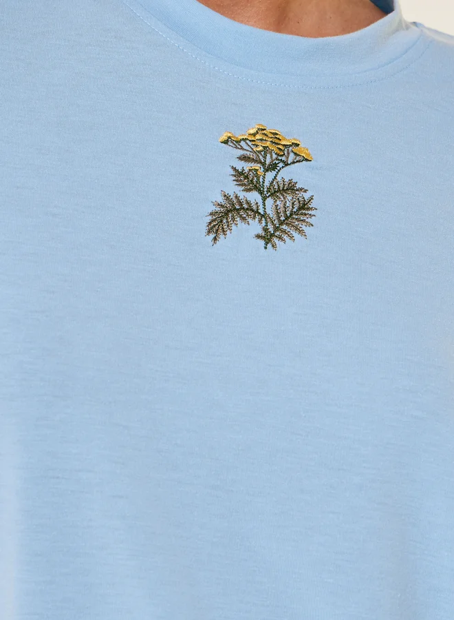 Take Two Embroidered Round Neck T-Shirt