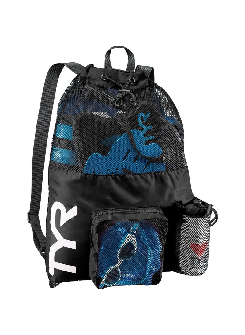 TYR TYR Big Mesh Mummy Backpack for Swim, Gym and Workout Gear, Black, 40-Liter Capacity  - Image 3