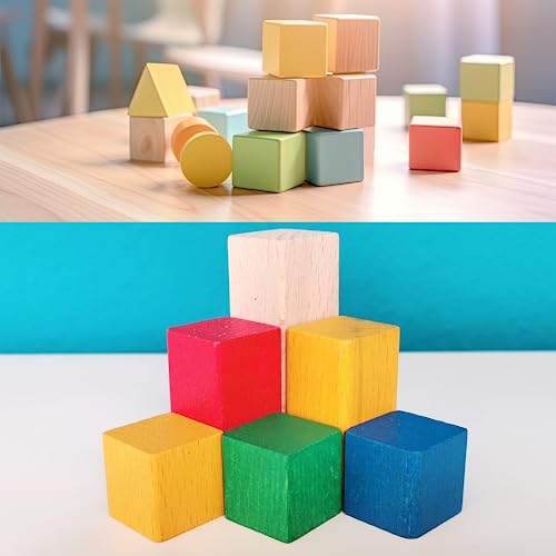 MUXGOA Unfinished Wooden Cubes,Pack of 50 Wood Blocks for Crafting,1 Inch Wood Square Blocks for Crafts Making & DIY Projects & Decor - Image 5