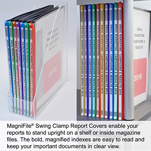 Ultimate Office MagniFile Clear Front Report Covers with Magnified Swing Clamp Spine and Thick Poly Backs. BIND AND INDEX Up To 65 Pages for Reports and Presentations That STAND OUT (5 Colored Spines) - Image 5