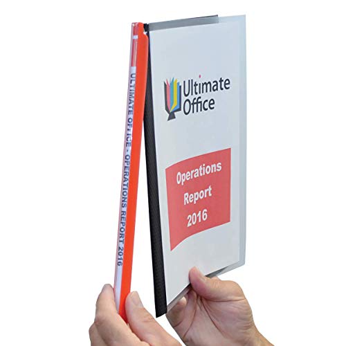 Ultimate Office MagniFile Clear Front Report Covers with Magnified Swing Clamp Spine and Thick Poly Backs. BIND AND INDEX Up To 65 Pages for Reports and Presentations That STAND OUT (5 Colored Spines) - Image 1