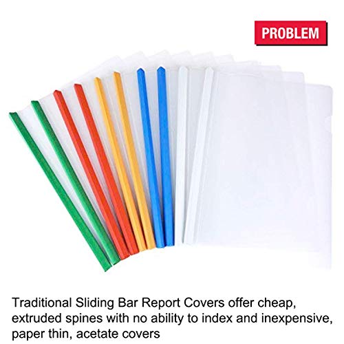 Ultimate Office MagniFile Clear Front Report Covers with Magnified Swing Clamp Spine and Thick Poly Backs. BIND AND INDEX Up To 65 Pages for Reports and Presentations That STAND OUT (5 Colored Spines) - Image 2