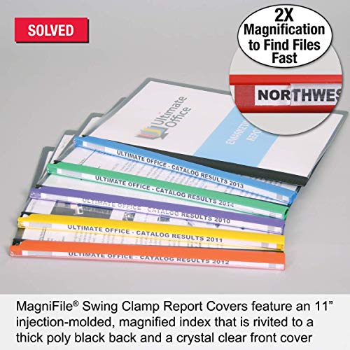 Ultimate Office MagniFile Clear Front Report Covers with Magnified Swing Clamp Spine and Thick Poly Backs. BIND AND INDEX Up To 65 Pages for Reports and Presentations That STAND OUT (5 Colored Spines) - Image 3