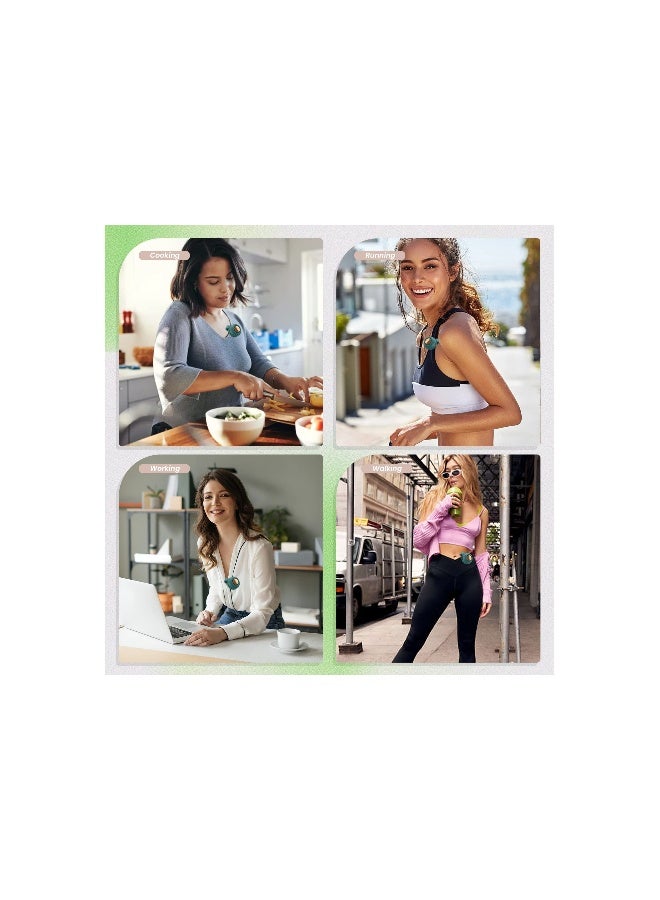 Mini Portable Fan, 360° Rotatable Small Personal Fan that Blow Cold Air with Clip Fan 3 Speeds, Portable USB Rechargeable Small Cooling Fan, Battery Powered Fan for Outdoor and Indoor (Green) - Image 2