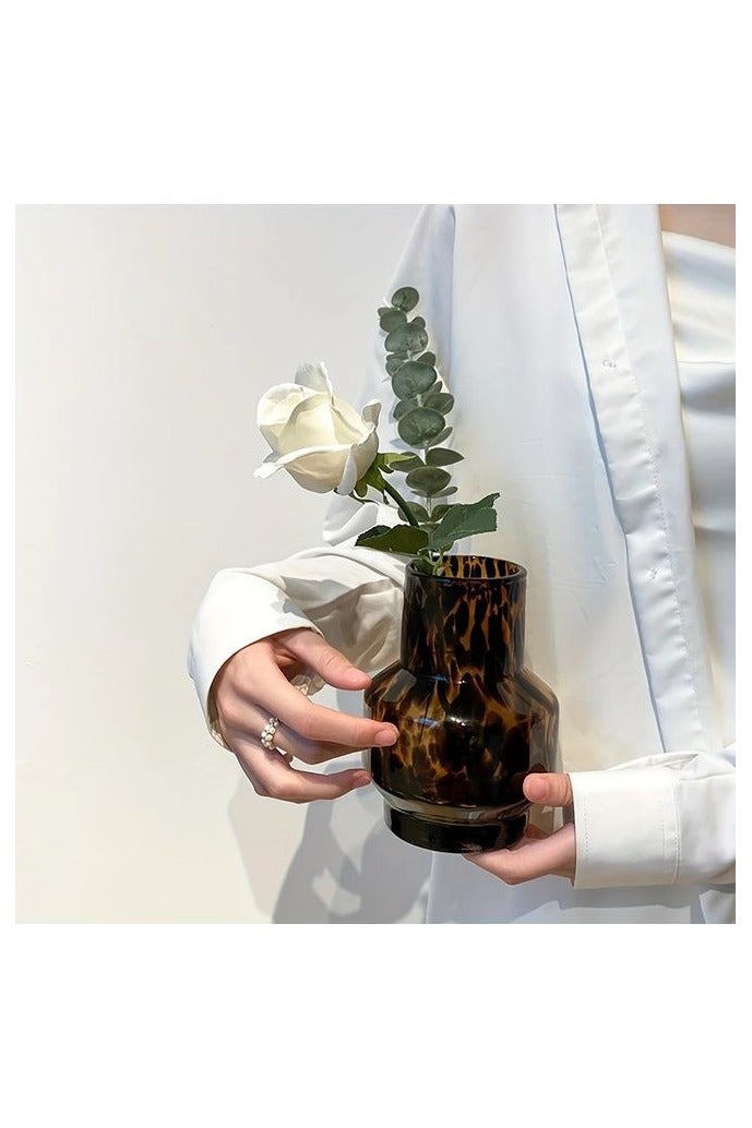 هومستر الراقية النمر طباعة 1pc الزجاج زهرة الزهرة - غرفة المعيشة غرفة النوم مطعم ديكور الزينة - خريف عيد الشكر الشتاء عيد الميلاد ديكور هدية - Image 1