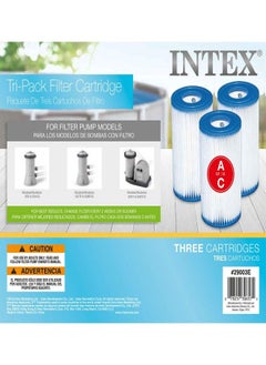 INTEX Intex FBA_29003E Type A or C Filter Cartridge for Pools, Three Pack, 3-Pack, Brown/A 