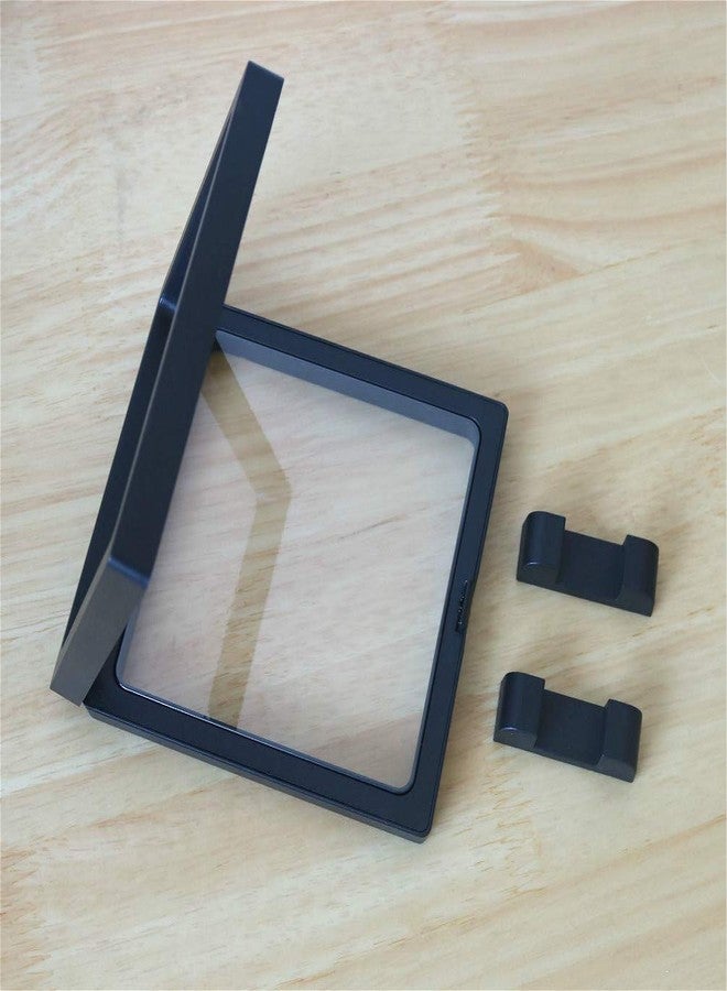 HillSpring إطار عرض عملات التحدي، حامل ثلاثي الأبعاد شفاف عائم، صندوق عرض صغير للميداليات، ميداليات AA، المجوهرات، أسود، 4.3 بوصة × 4.3 بوصة × 0.8 بوصة - Image 5