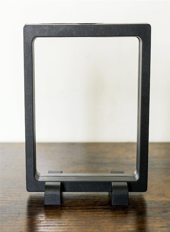 HillSpring إطار عرض عملات التحدي، حامل ثلاثي الأبعاد شفاف عائم، صندوق عرض صغير للميداليات، ميداليات AA، المجوهرات، أسود، 4.3 بوصة × 4.3 بوصة × 0.8 بوصة - Image 2