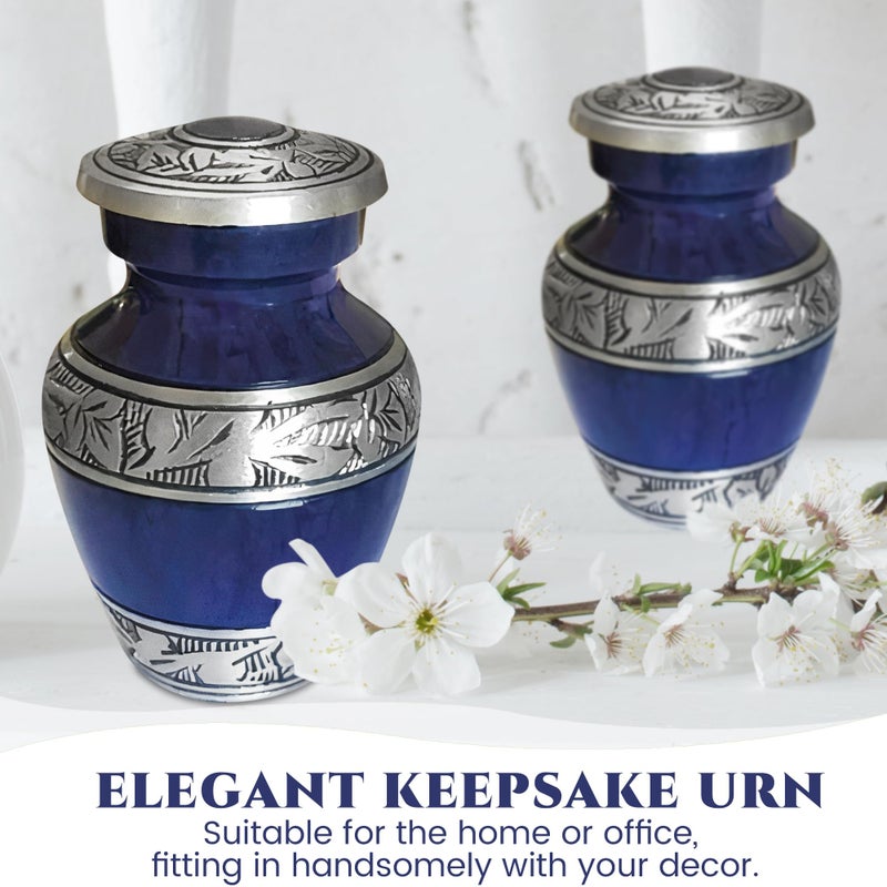 Simcs Handicrafts 4 Pcs Purple Small Keepsake Cremation Urns for Human Ashes Adult for Both Male and Female  Mom Dad Son Women Men Mini Urns Funeral Small Earns for Ashes with Velvet Bags 3 Inch Size - Image 2