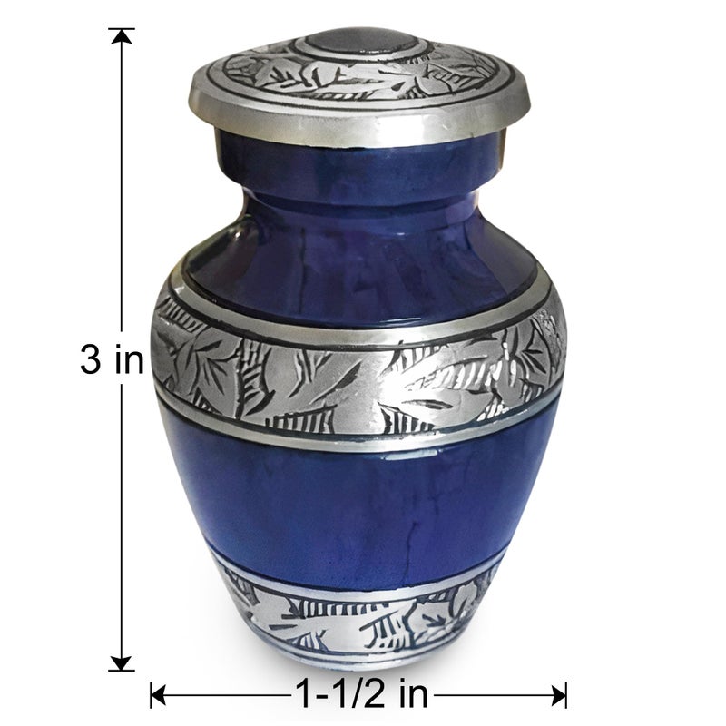 Simcs Handicrafts 4 Pcs Purple Small Keepsake Cremation Urns for Human Ashes Adult for Both Male and Female  Mom Dad Son Women Men Mini Urns Funeral Small Earns for Ashes with Velvet Bags 3 Inch Size - Image 5