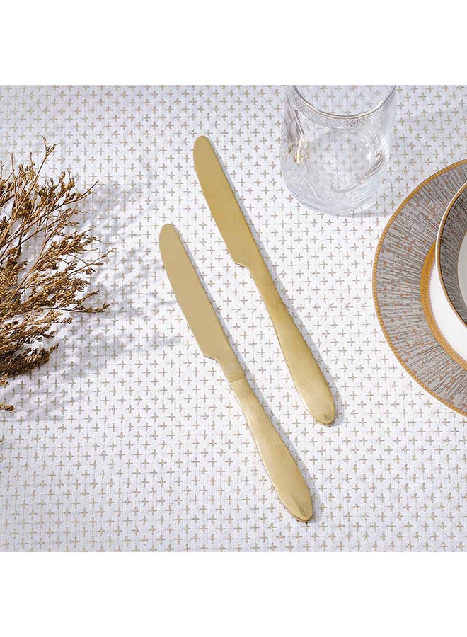 DANUBE HOME Pvd Lotus 2-Pc Dinner Knife – Premium Stainless Steel Knives with Elegant Design, Durable Flatware for Cutting, Dining, Restaurants & Home Use 21x1.8 Cm Gold - Image 2