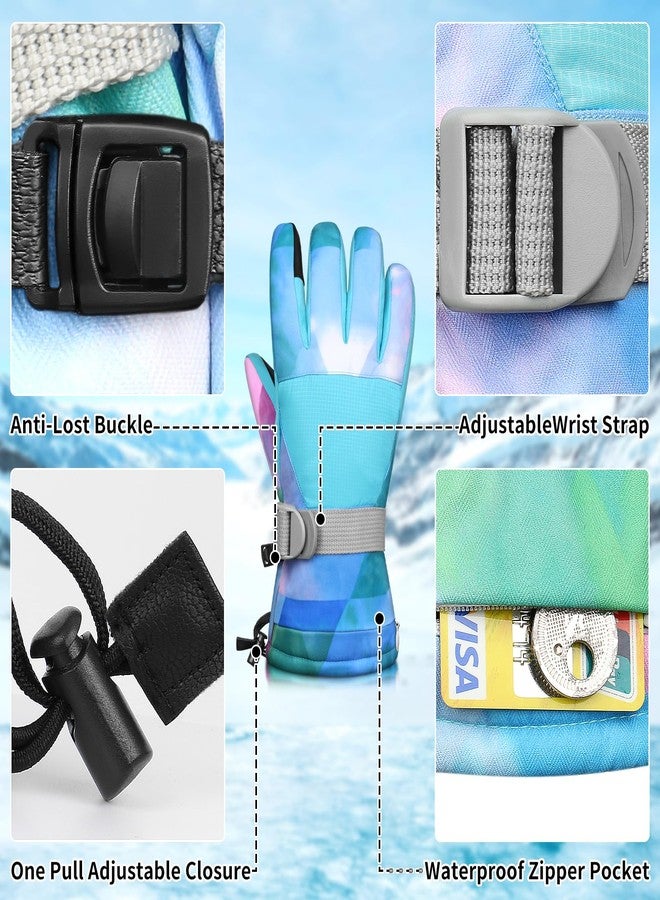 Odtmger Ski Gloves, Winter Gloves,Winter Waterproof Ski Gloves, Warm and Breathable Snow Gloves, Suitable for Outdoor Sports of Boys and Girls in Cold Winter - Image 4