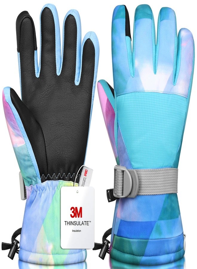 Odtmger Ski Gloves, Winter Gloves,Winter Waterproof Ski Gloves, Warm and Breathable Snow Gloves, Suitable for Outdoor Sports of Boys and Girls in Cold Winter - Image 1
