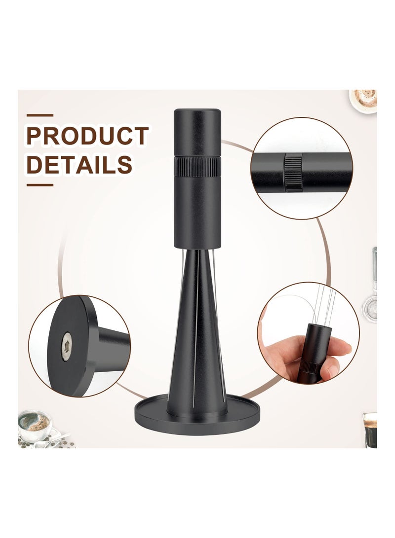 KASTWAVE Adjustable Espresso Stirrer WDT Tool Coffee Stirrer, 0.25mm Needles Distribution Tools with Stand, 304 Stainless Steel Distribution Tool Needle Type (Black)  - Image 4
