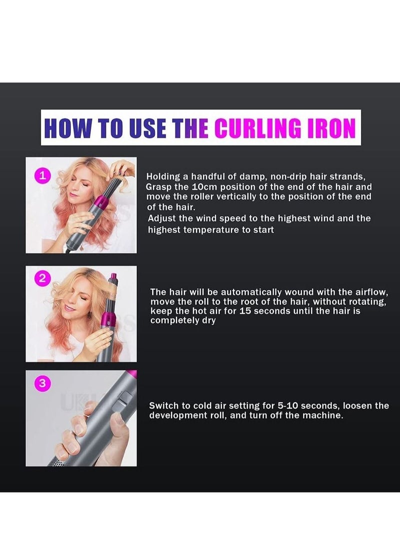 إلترازون 5 in 1 One Step Hair Dryer Styler Grey/Pink - Image 3