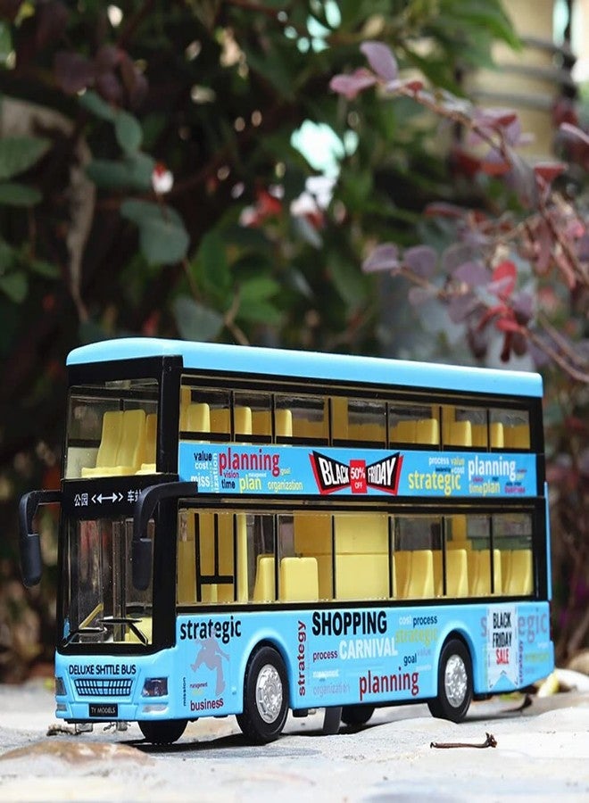 DARVICE Bus Toys for Kids Long Double Decker Diecast Metal London Bus Alloy with Light & Music Open Door Collection, Yellow - Image 3