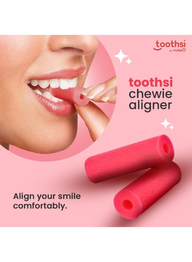 Toothsi أداة Toothsi Chewie لتثبيت التقويم الشفاف | أداة تثبيت بنكهة الفراولة | مقاس 2 سم | مصنوعة من بوليمر الستيرين (بلاستيك ناعم) | أداة ناعمة وقابلة لإعادة الاستخدام | آمنة وصحية وسهلة الاستخدام - Image 2