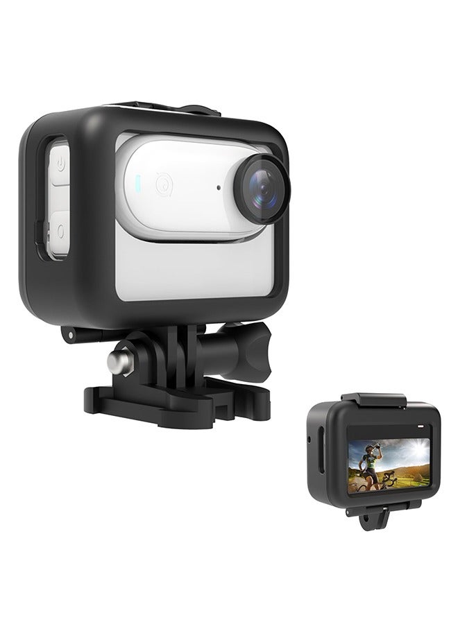 O Ozone Frame Cage Compatible with Insta360 GO3, Protective Case Frame Durable Housing Case with 1/4" Threaded Adapter Action Camera Accessories - Black - Image 1