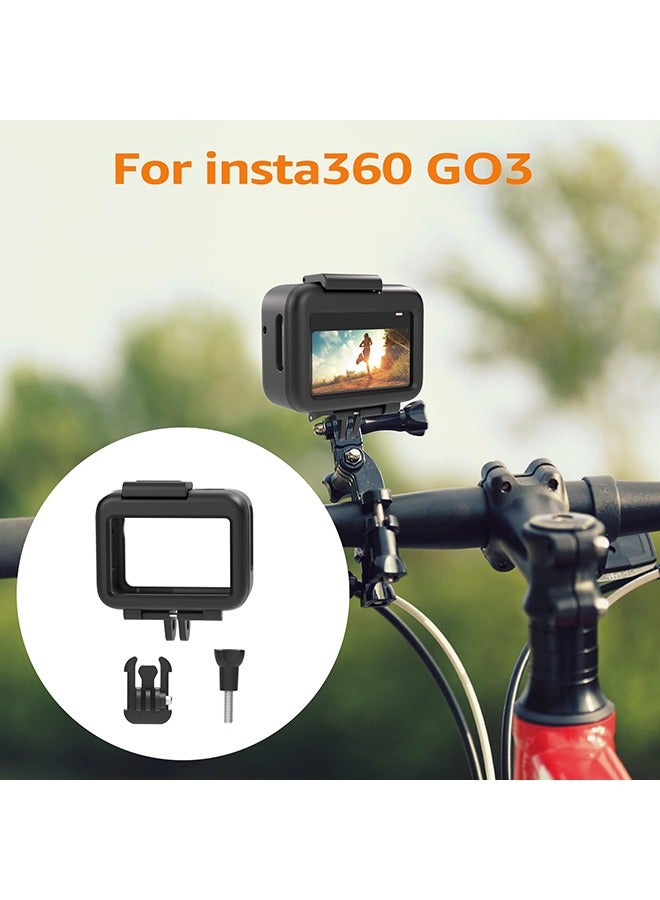 O Ozone Frame Cage Compatible with Insta360 GO3, Protective Case Frame Durable Housing Case with 1/4" Threaded Adapter Action Camera Accessories - Black - Image 2