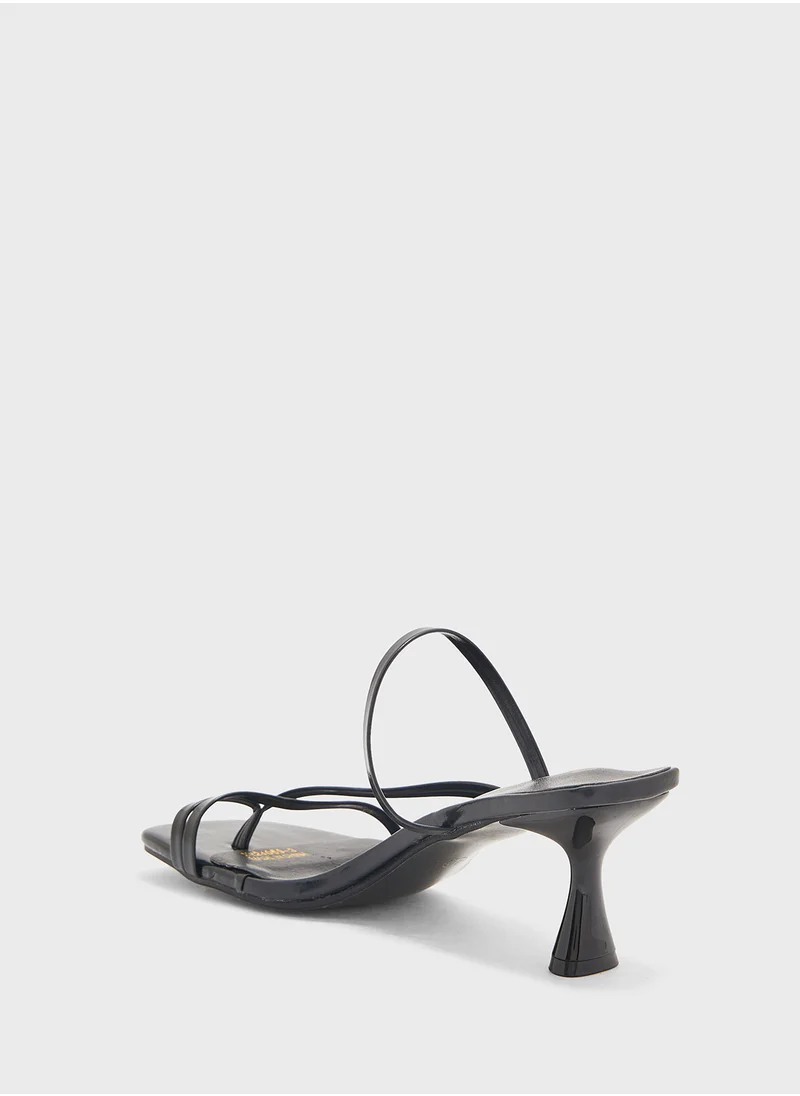Ginger Square Toe Barely There Heel Sandal