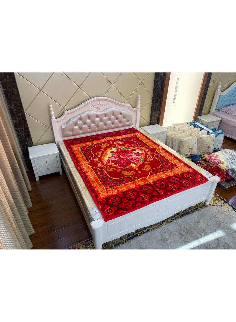 STARGOLD 160x220cm Weighted Comfort Blanket Extra Heavy 2 Ply Winter Throw for Single Bed, Premium Embossed Wool Feel Bedding, 10LBS, SG-BL905